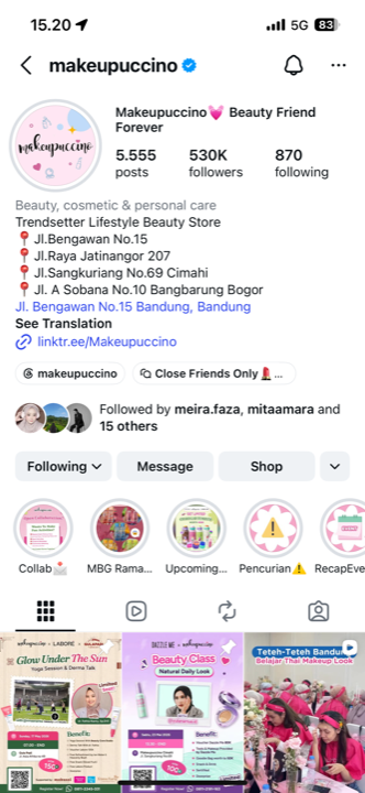 Contoh bukti follow yang benar
